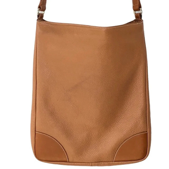 Furla Orange Brown Pebbled Leather Crossbody Bag - Picture 14 of 15